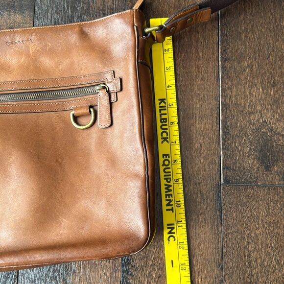 Coach Shoulder Bag Bleecker Legacy Leather Fawn Brown Crossbody Field messenger - Picture 7 of 10